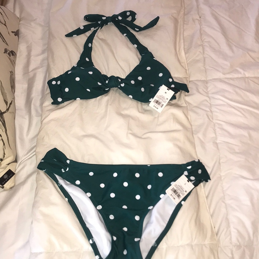 NWT Retro Jade Polka Dot Bikini